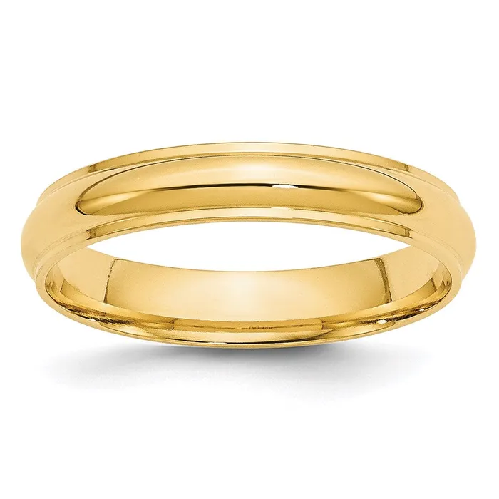 Rings Goldia Solid 18K Yellow Gold 4mm Half Round with Edge MensWomens Wedding Band Ring Size 75 Rings Goldia Solid 18K Yellow Gold 4mm Half Round with Edge MensWomens Wedding Band Ring Size 75