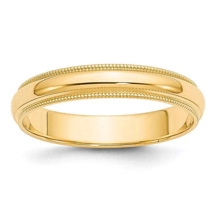 Rings Goldia Solid 18K Yellow Gold 4mm Milgrain HalfRound Wedding MensWomens Wedding Band Ring Size 95 Rings Goldia Solid 18K Yellow Gold 4mm Milgrain HalfRound Wedding MensWomens Wedding Band Ring Size 95