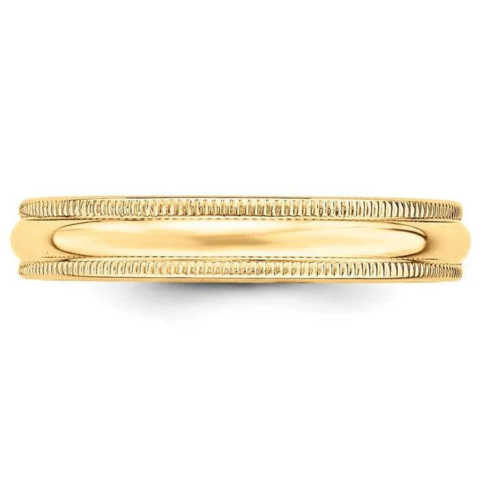 Rings Goldia Solid 18K Yellow Gold 4mm Milgrain HalfRound Wedding MensWomens Wedding Band Ring Size 95 Rings Goldia Solid 18K Yellow Gold 4mm Milgrain HalfRound Wedding MensWomens Wedding Band Ring Size 95