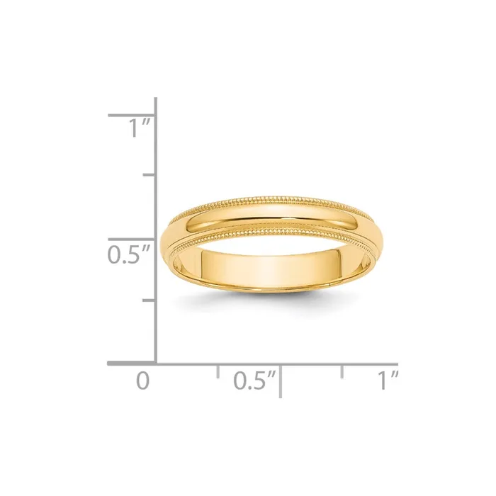 Rings Goldia Solid 18K Yellow Gold 4mm Milgrain HalfRound Wedding MensWomens Wedding Band Ring Size 95 Rings Goldia Solid 18K Yellow Gold 4mm Milgrain HalfRound Wedding MensWomens Wedding Band Ring Size 95