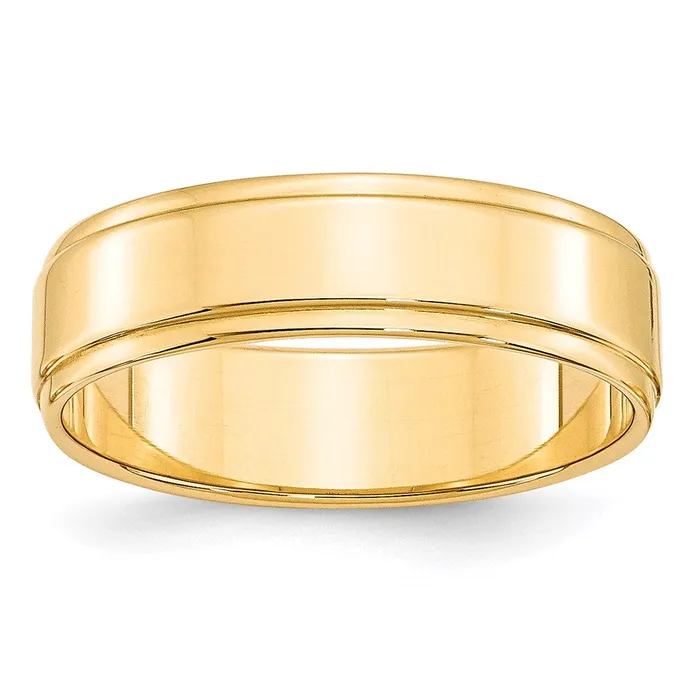 Rings Goldia Solid 18K Yellow Gold 6mm Flat with Step Edge MensWomens Wedding Band Ring Size 14 Rings Goldia Solid 18K Yellow Gold 6mm Flat with Step Edge MensWomens Wedding Band Ring Size 14