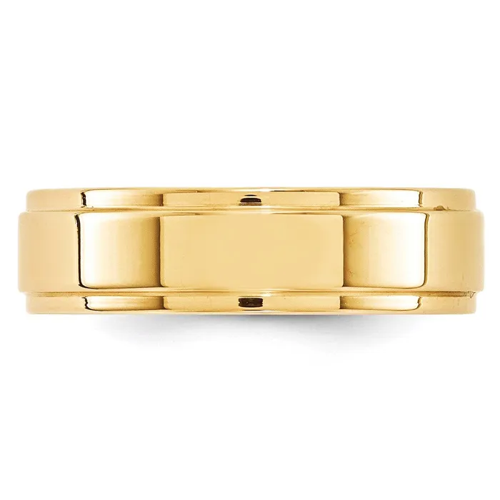 Rings Goldia Solid 18K Yellow Gold 6mm Flat with Step Edge MensWomens Wedding Band Ring Size 14 Rings Goldia Solid 18K Yellow Gold 6mm Flat with Step Edge MensWomens Wedding Band Ring Size 14