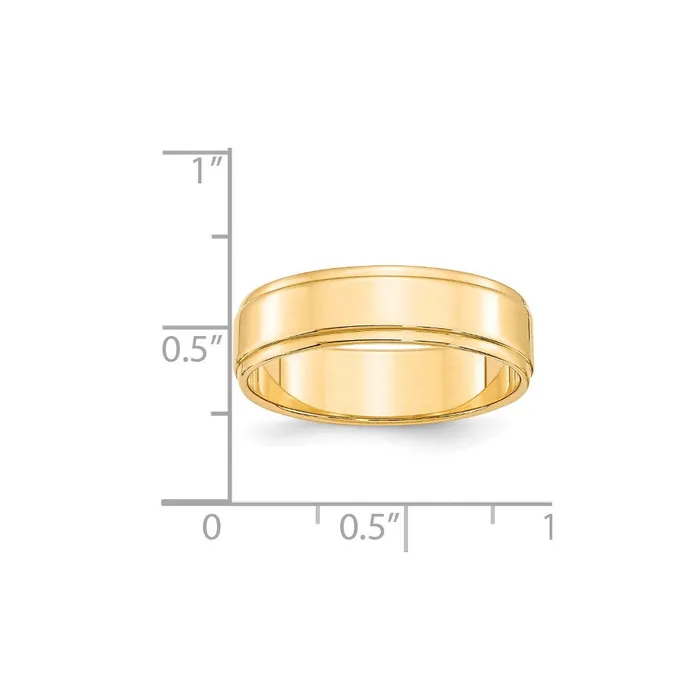 Rings Goldia Solid 18K Yellow Gold 6mm Flat with Step Edge MensWomens Wedding Band Ring Size 14 Rings Goldia Solid 18K Yellow Gold 6mm Flat with Step Edge MensWomens Wedding Band Ring Size 14