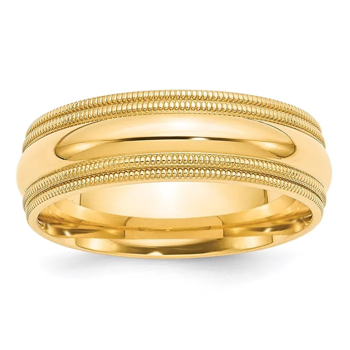 Rings Goldia Solid 18K Yellow Gold 7mm Double Milgrain Comfort Fit MensWomens Wedding Band Ring Size 13 Rings Goldia Solid 18K Yellow Gold 7mm Double Milgrain Comfort Fit MensWomens Wedding Band Ring Size 13