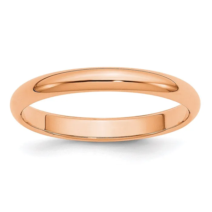 Rings Goldia Solid 18K Yellow Gold Rose Gold 3mm HalfRound Wedding MensWomens Wedding Band Ring Size 5