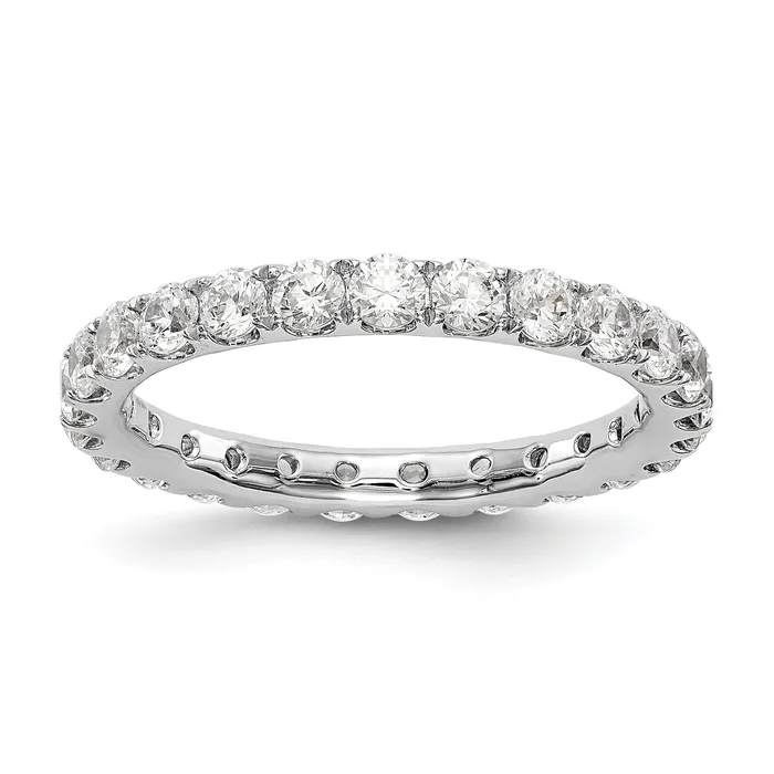 Rings Goldia Solid Real 14k White Gold 1 12CT U Shared Prong CZ Eternity Wedding Band Ring Rings Goldia Solid Real 14k White Gold 1 12CT U Shared Prong CZ Eternity Wedding Band Ring
