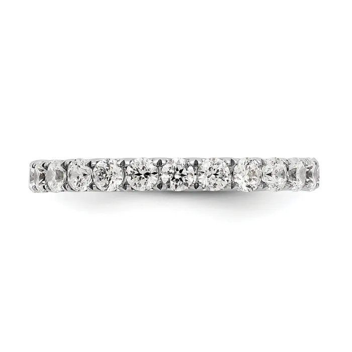 Rings Goldia Solid Real 14k White Gold 1 12CT U Shared Prong CZ Eternity Wedding Band Ring