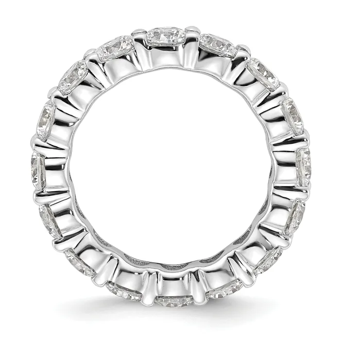 Rings Goldia Solid Real 14k White Gold Polished Shared Prong 4ct CZ Eternity Wedding Band Ring