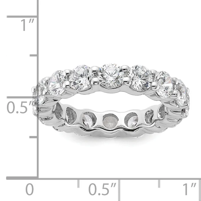 Rings Goldia Solid Real 14k White Gold Polished Shared Prong 4ct CZ Eternity Wedding Band Ring