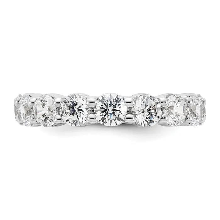 Rings Goldia Solid Real 14k White Gold Polished Shared Prong 4ct CZ Eternity Wedding Band Ring