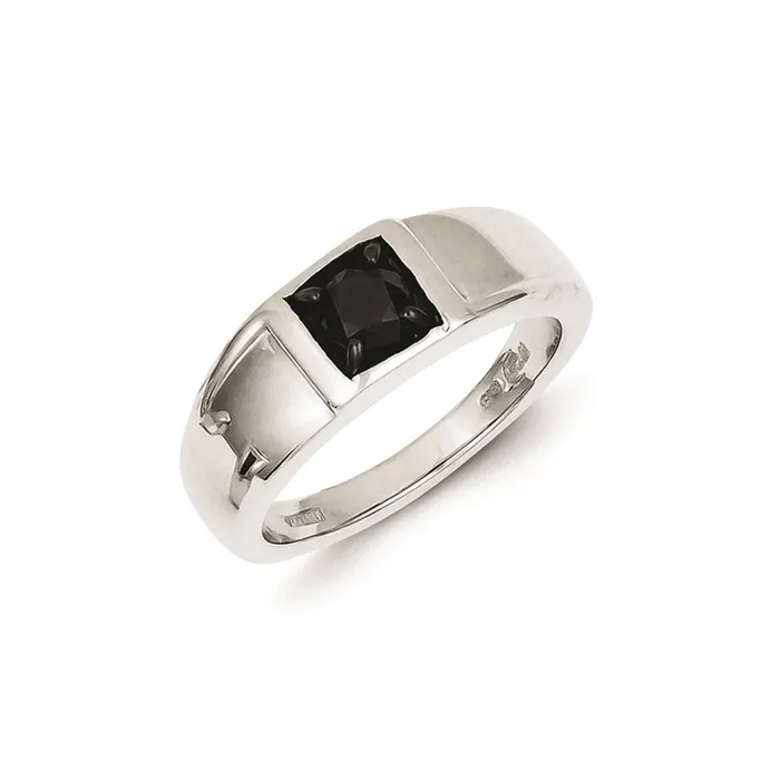 Rings Goldia Sterling Silver Black Diamond Mens Ring