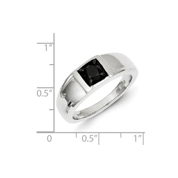 Rings Goldia Sterling Silver Black Diamond Mens Ring
