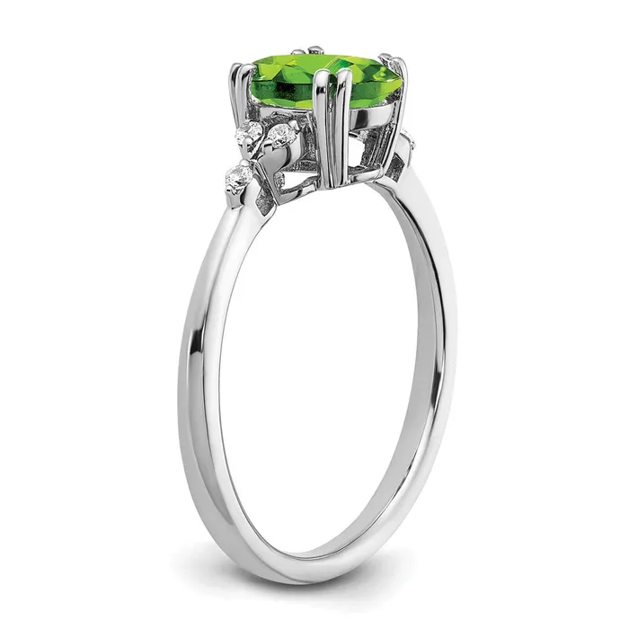 Rings Goldia Sterling Silver Peridot and Diamond Ring