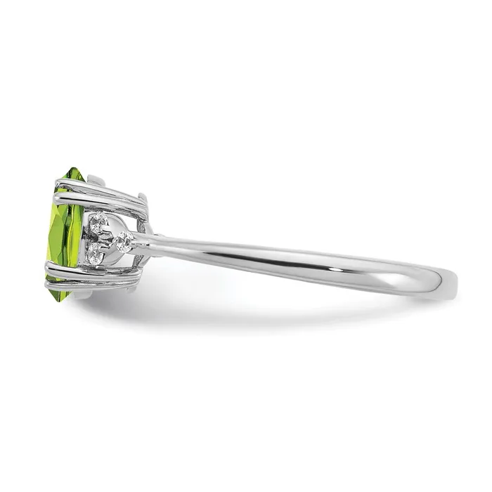 Rings Goldia Sterling Silver Peridot and Diamond Ring