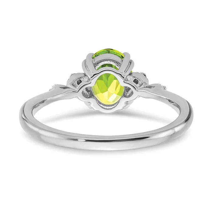 Rings Goldia Sterling Silver Peridot and Diamond Ring