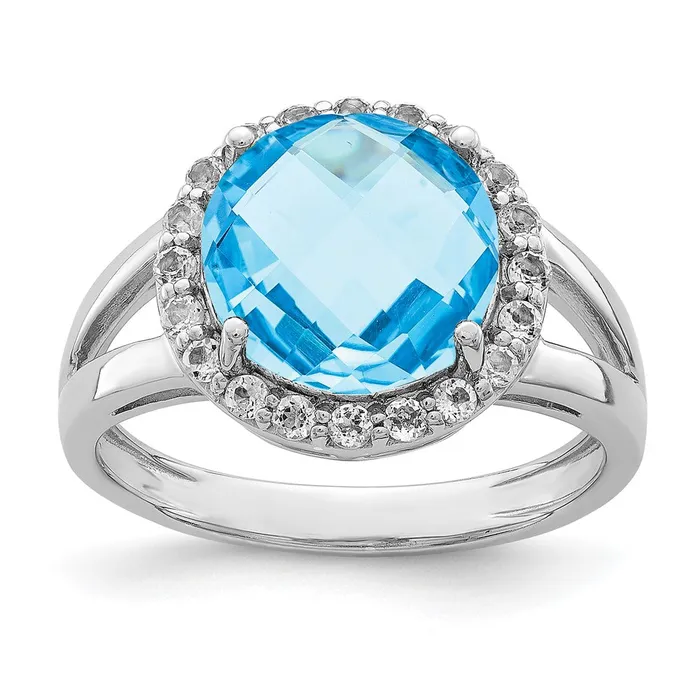 Rings Goldia Sterling Silver Rhodium Blue Topaz Ring