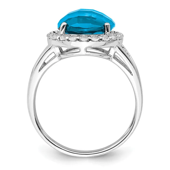 Rings Goldia Sterling Silver Rhodium Blue Topaz Ring