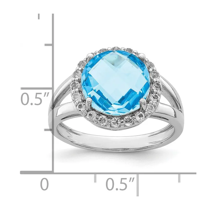 Rings Goldia Sterling Silver Rhodium Blue Topaz Ring