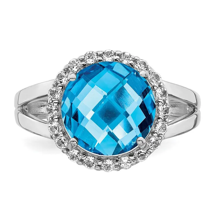 Rings Goldia Sterling Silver Rhodium Blue Topaz Ring