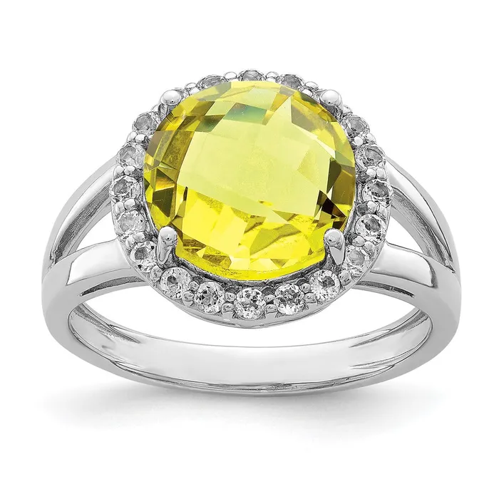 Rings Goldia Sterling Silver Rhodium Lemon Quartz u0026 White Topaz Ring