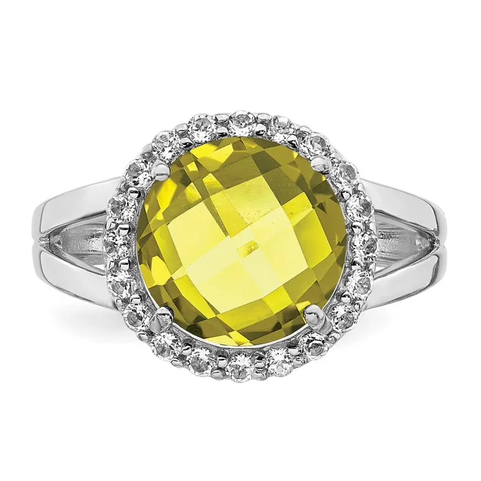 Rings Goldia Sterling Silver Rhodium Lemon Quartz u0026 White Topaz Ring