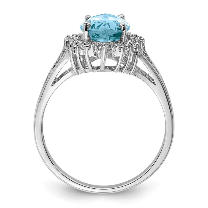 Rings Goldia Sterling Silver Rhodium Light Swiss Blue Topaz Diamond Ring