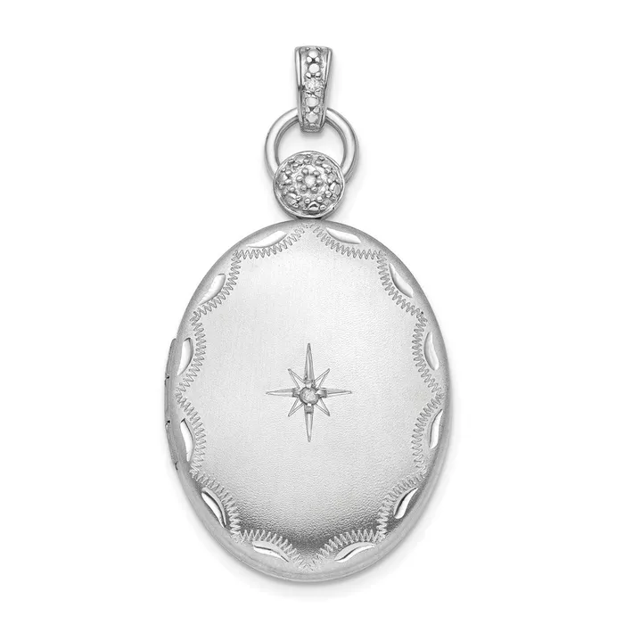 Rings Goldia Sterling Silver Rhodiumplate 26mm Diamond Accented DC Locket