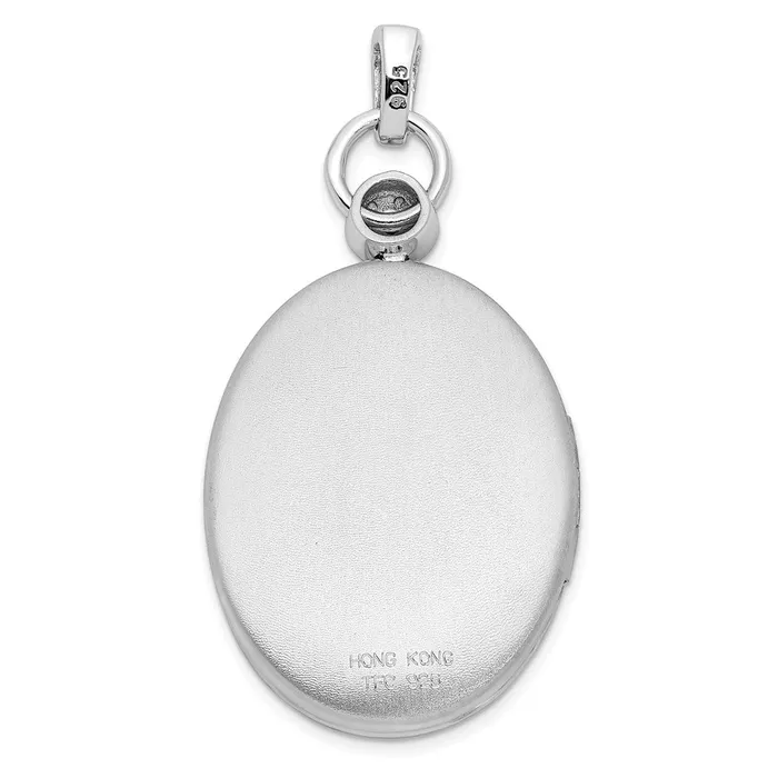 Rings Goldia Sterling Silver Rhodiumplate 26mm Diamond Accented DC Locket