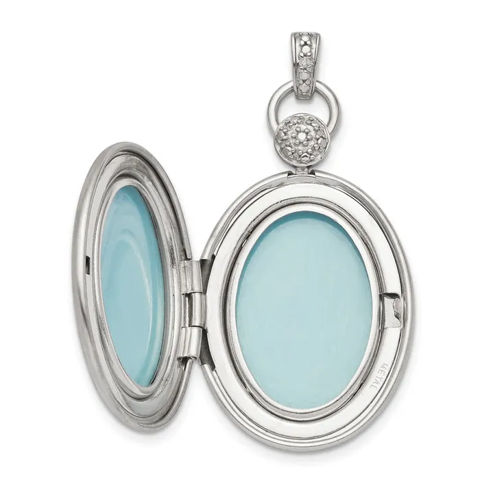 Rings Goldia Sterling Silver Rhodiumplate 26mm Diamond Accented DC Locket