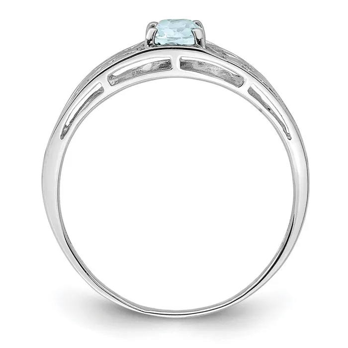 Rings Goldia Sterling Silver Rhodium Plated Aquamarine Ring