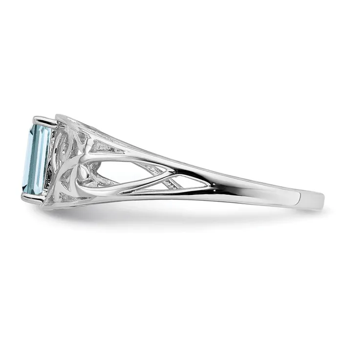 Rings Goldia Sterling Silver Rhodium Plated Aquamarine Ring