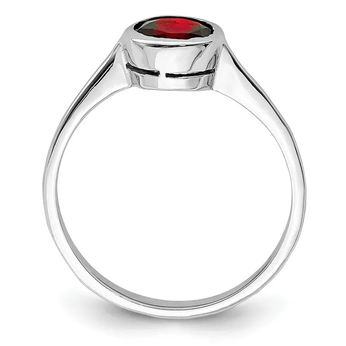 Rings Goldia Sterling Silver Rhodiumplated Garnet Ring