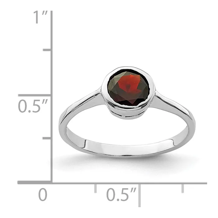 Rings Goldia Sterling Silver Rhodiumplated Garnet Ring