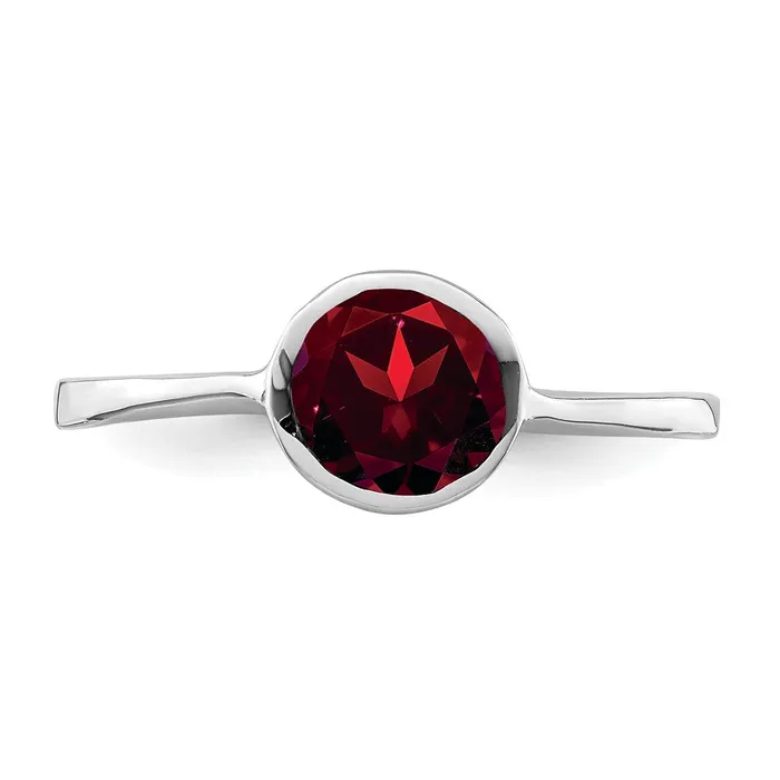 Rings Goldia Sterling Silver Rhodiumplated Garnet Ring