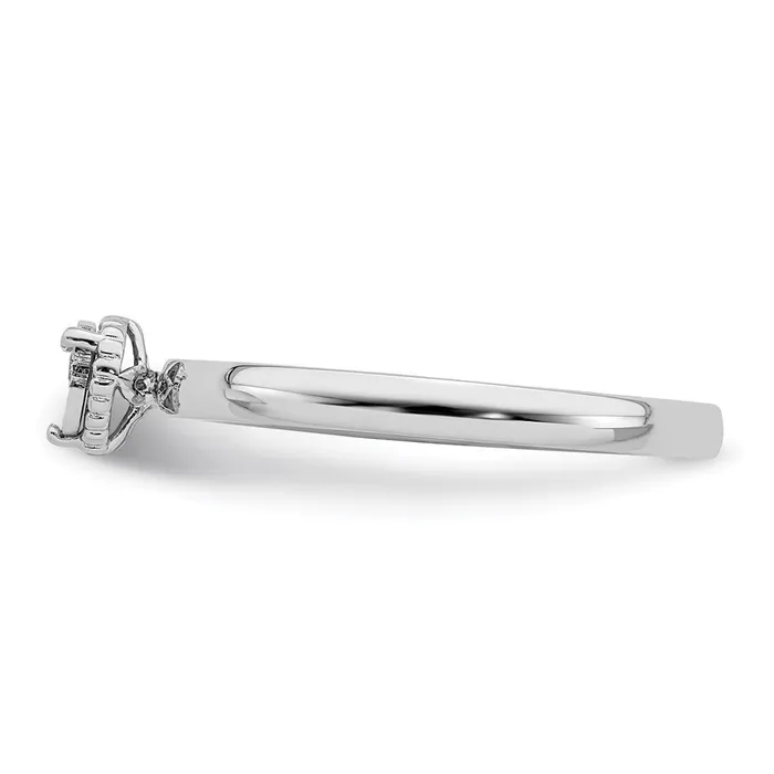 Rings Goldia Sterling Silver Rhodium Plated Polished Diamond Teardrop Shape Ring