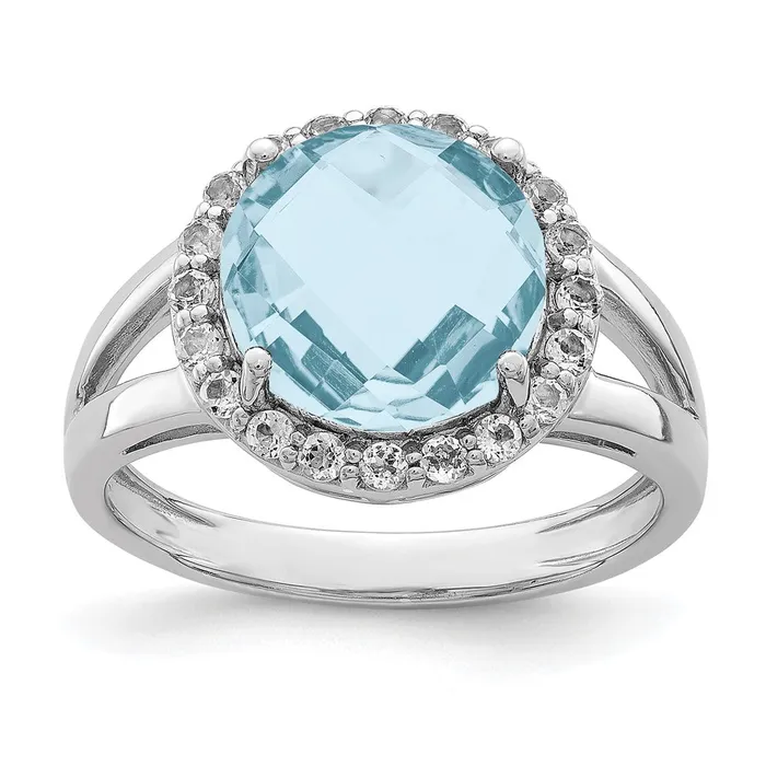 Rings Goldia Sterling Silver Rhodium Sky Blue Topaz Ring