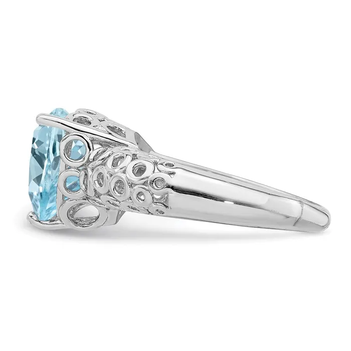 Rings Goldia Sterling Silver Rhodium Sky Blue Topaz Ring