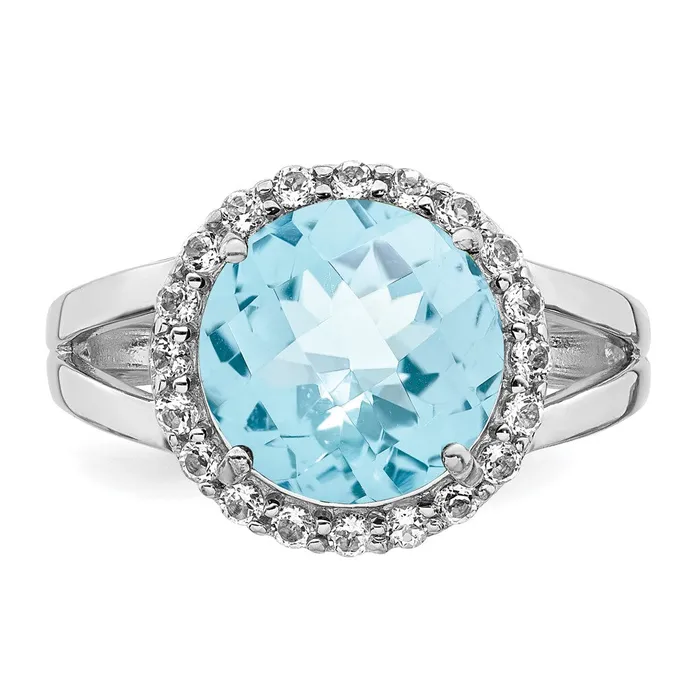 Rings Goldia Sterling Silver Rhodium Sky Blue Topaz Ring