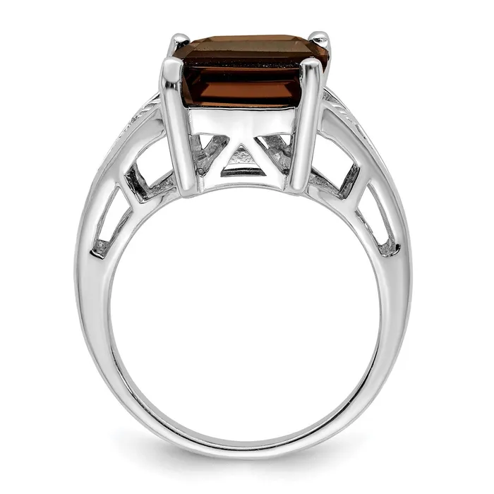 Rings Goldia Sterling Silver Rhodium Smoky Quartz Ring