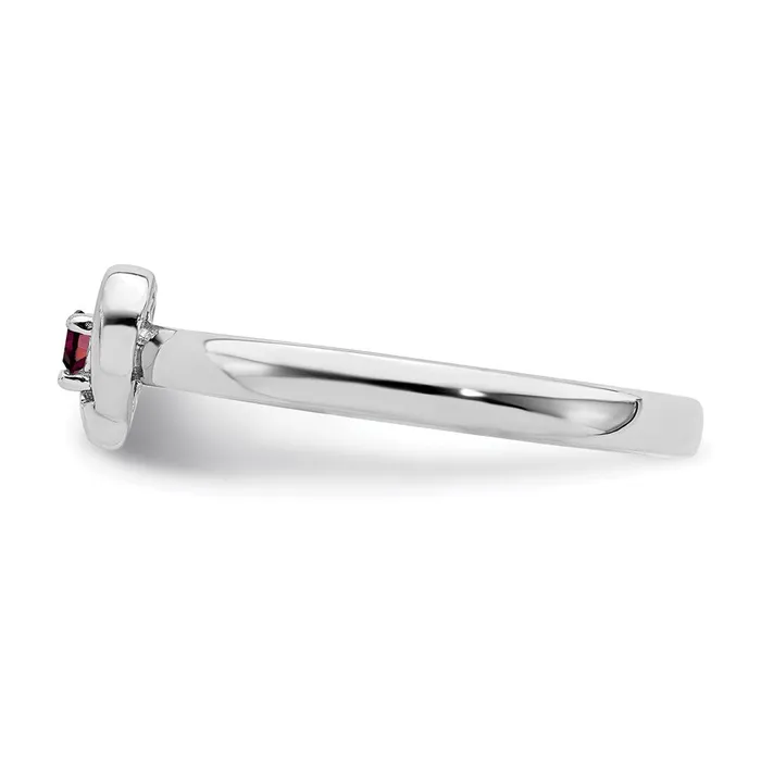 Rings Goldia Sterling Silver Stackable Expressions Created Ruby Heart Ring