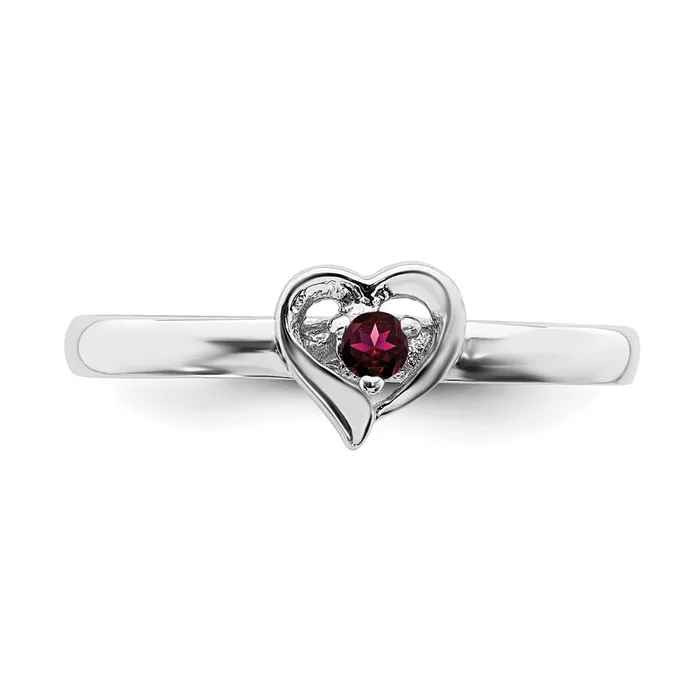 Rings Goldia Sterling Silver Stackable Expressions Created Ruby Heart Ring