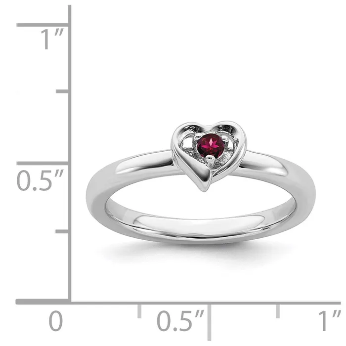 Rings Goldia Sterling Silver Stackable Expressions Created Ruby Heart Ring