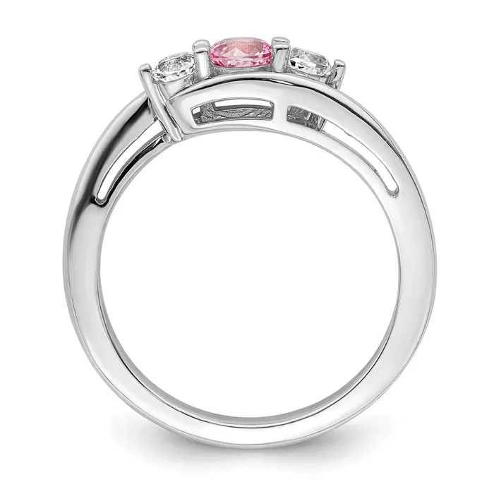 Rings Goldia Survivor Collection Sterling Silver Rhodiumplated White and Pink Swarovski Topaz Sue Ring