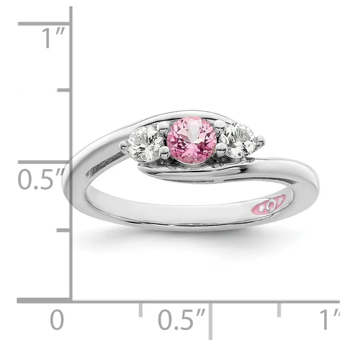 Rings Goldia Survivor Collection Sterling Silver Rhodiumplated White and Pink Swarovski Topaz Sue Ring