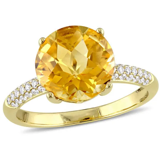 Rings JMS always Original Amour 15 CT Diamond TW And 3 13 CT TGW Citrine Fashion Ring 14k Yellow Gold GH SI Rings JMS always Original Amour 15 CT Diamond TW And 3 13 CT TGW Citrine Fashion Ring 14k Yellow Gold GH SI