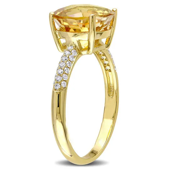 Rings JMS always Original Amour 15 CT Diamond TW And 3 13 CT TGW Citrine Fashion Ring 14k Yellow Gold GH SI Rings JMS always Original Amour 15 CT Diamond TW And 3 13 CT TGW Citrine Fashion Ring 14k Yellow Gold GH SI