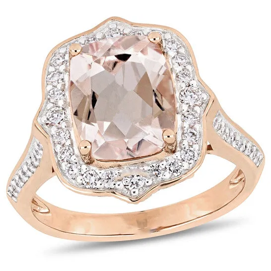 Rings JMS always Original Amour 58 CT Diamond TW And 2 58 CT TGW Morganite CN Fashion Ring 14k Pink Gold GH SI Rings JMS always Original Amour 58 CT Diamond TW And 2 58 CT TGW Morganite CN Fashion Ring 14k Pink Gold GH SI