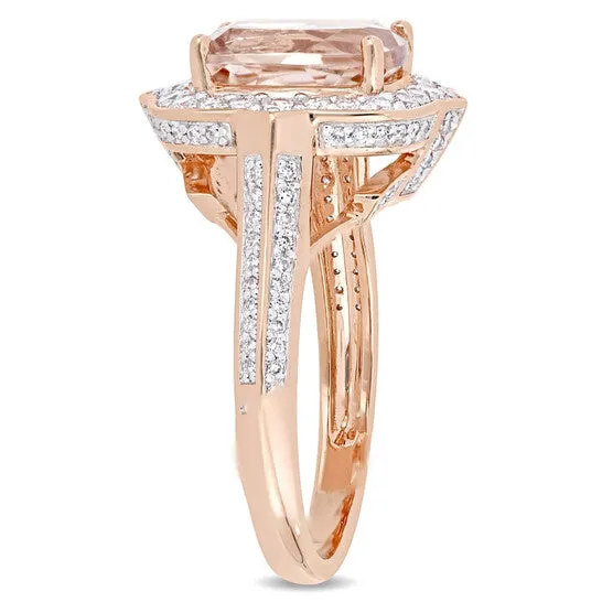 Rings JMS always Original Amour 58 CT Diamond TW And 2 58 CT TGW Morganite CN Fashion Ring 14k Pink Gold GH SI Rings JMS always Original Amour 58 CT Diamond TW And 2 58 CT TGW Morganite CN Fashion Ring 14k Pink Gold GH SI