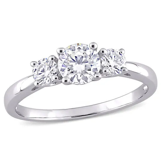 Rings JMS always Original Amour Sterling Silver 1 CT TGW Created White Moissanite 3Stone Ring Rings JMS always Original Amour Sterling Silver 1 CT TGW Created White Moissanite 3Stone Ring