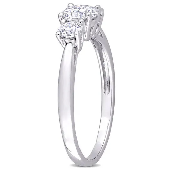 Rings JMS always Original Amour Sterling Silver 1 CT TGW Created White Moissanite 3Stone Ring Rings JMS always Original Amour Sterling Silver 1 CT TGW Created White Moissanite 3Stone Ring